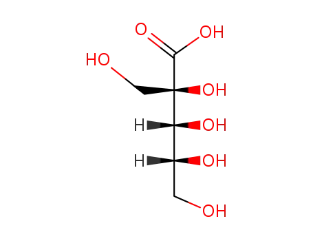 Molecular Structure of 469-09-0 (2-<i>C</i>-hydroxymethyl-D-ribonic acid)
