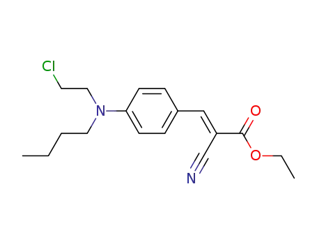 Molecular Structure of 4361-84-6 (ethyl 3-[4-[butyl(2-chloroethyl)amino]phenyl]-2-cyanoacrylate)