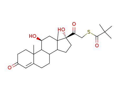 Pregn-4-ene-3,20-dione,21-[(2,2-dimethyl-1-oxopropyl)thio]-11,17-dihydroxy-, (11b)-