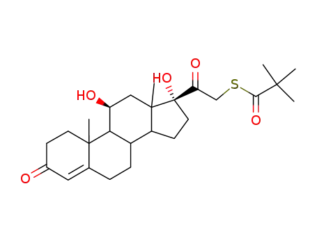 Molecular Structure of 55560-96-8 (S-[11beta,17-dihydroxypregn-4-ene-3,20-dione] 21-(thiopivalate))