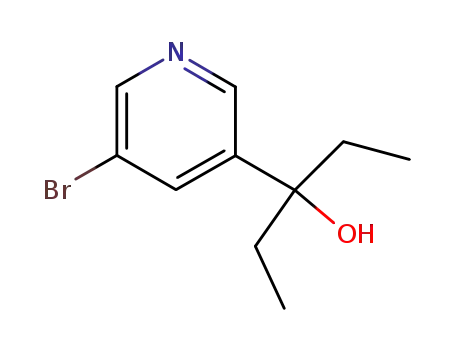 Molecular Structure of 107399-34-8 (bromo-3 (ethyl-1 propanol-1)-5 pyridine)
