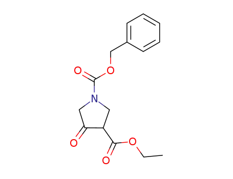 Molecular Structure of 51814-19-8 (Ethyl N-Cbz-4-Oxopyrrolidine-3-carboxylate)