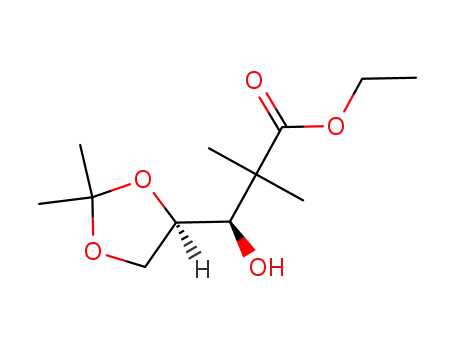 Molecular Structure of 1377411-59-0 ((R)-3-[(R)-2,2-dimethyl-1,3-dioxolan-4-yl]-3-hydroxy-2,2-dimethylpropanoate)