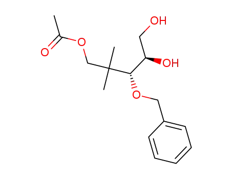 Molecular Structure of 1377411-62-5 ((3R,4R)-3-(benzyloxy)-4,5-dihydroxy-2,2-dimethylpentyl acetate)