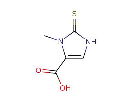 Molecular Structure of 64038-57-9 (2,3-dihydro-3-methyl-2-thioxo-1H-imidazole-4-carboxylic acid)