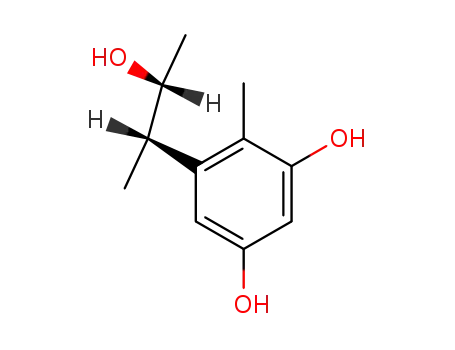 Molecular Structure of 79755-69-4 (5-((1S,2R)-2-Hydroxy-1-methyl-propyl)-4-methyl-benzene-1,3-diol)