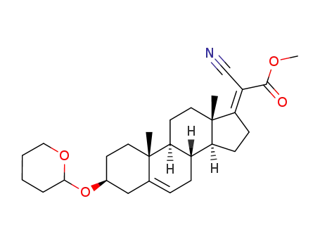 Molecular Structure of 88261-11-4 (methyl 20-cyano-3β-tetrahydropyranyloxypregna-5,17(20)-dien-21-oate)