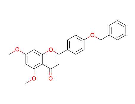 Molecular Structure of 22812-15-3 (4H-1-Benzopyran-4-one, 5,7-dimethoxy-2-[4-(phenylmethoxy)phenyl]-)