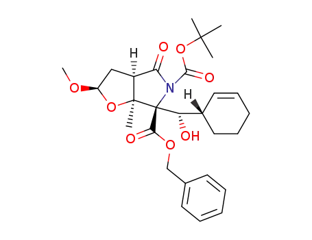 (1S,3R,5R,8R)-8-benzyloxycarbonyl-7-tert-butoxycarbonyl-8-((S)-((S)-cyclohex-2-enyl)(hydroxy)methyl)-3-methoxy-1-methyl-2-oxa-7-azabicyclo[3.3.0]octane-6-one