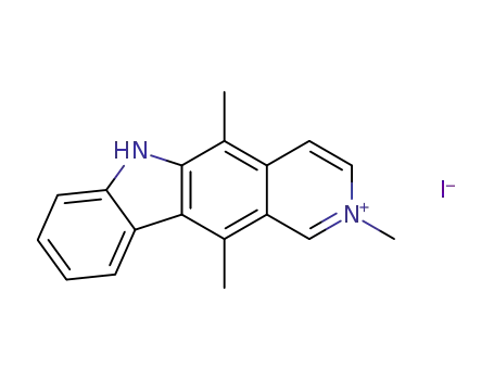 Molecular Structure of 66604-68-0 (2,5,11-trimethyl-5a,6-dihydro-2H-pyrido[4,3-b]carbazol-6-ium iodide)