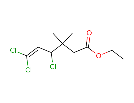 Molecular Structure of 59897-92-6 (ethyl 4,6,6-trichloro-3,3-dimethyl-hex-5-enoate)