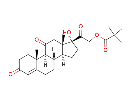 Molecular Structure of 85135-80-4 (17,21-Dihydroxypregn-4-ene-3,11,20-trione 21-pivalate)