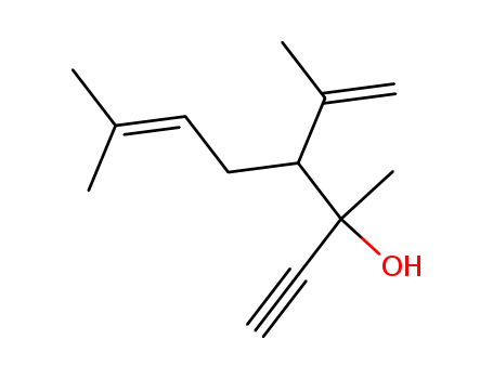 Molecular Structure of 64708-52-7 (4-isopropenyl-3,7-dimethyl-1-octyn-6-en-3-ol)