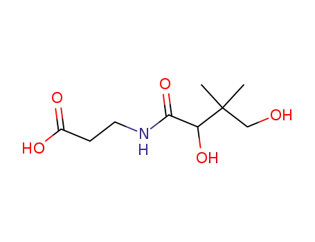 Molecular Structure of 599-54-2 ((1)-N-(2,4-Dihydroxy-3,3-dimethyl-1-oxobutyl)-beta-alanine)