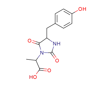 Molecular Structure of 871893-75-3 (2-[4-(4-hydroxy-benzyl)-2,5-dioxo-imidazolidin-1-yl]-propionic acid)
