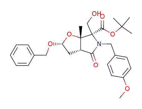 (2R,3aR,6R,6aS)-2-Benzyloxy-6-hydroxymethyl-5-(4-methoxy-benzyl)-6a-methyl-4-oxo-hexahydro-furo[2,3-c]pyrrole-6-carboxylic acid tert-butyl ester