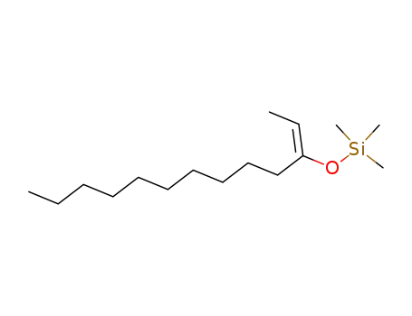 Molecular Structure of 86997-40-2 (Silane, [(1-ethylideneundecyl)oxy]trimethyl-, (E)-)