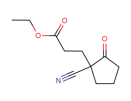 Molecular Structure of 91247-75-5 (2-(2-Aethoxycarbonyl-aethyl)-2-cyan-cyclopentanon-<sup>(1)</sup>)