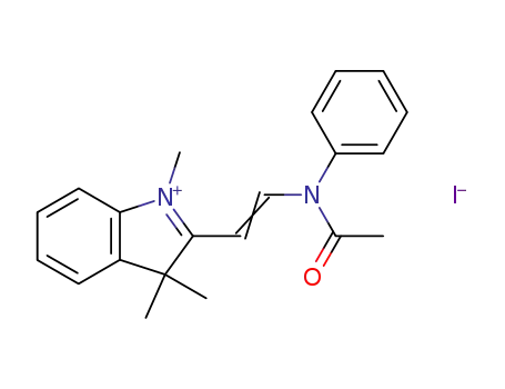 Molecular Structure of 40497-16-3 (2-{(E)-2-[acetyl(phenyl)amino]ethenyl}-1,3,3-trimethyl-3H-indolium iodide)