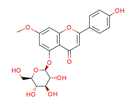 Molecular Structure of 552-52-3 (4H-1-Benzopyran-4-one,5-(&acirc;-Dglucopyranosyloxy)- 2-(4-hydroxyphenyl)-7- methoxy- )
