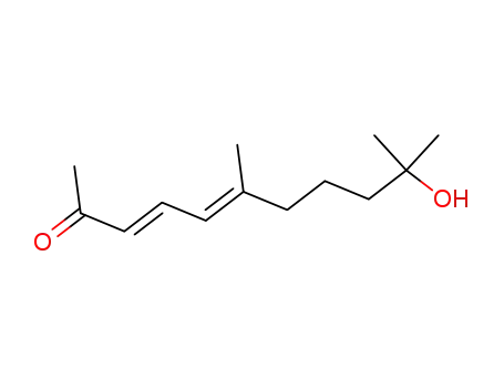 Molecular Structure of 16755-27-4 ((3E,5E)-10-Hydroxy-6,10-dimethyl-undeca-3,5-dien-2-one)