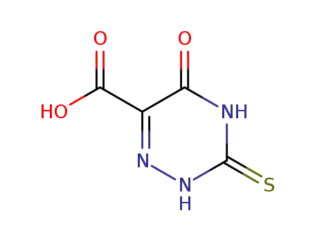 Molecular Structure of 7338-75-2 (1,2,4-triazine-6-carboxylic acid, 4,5-dihydro-3-mercapto-5)