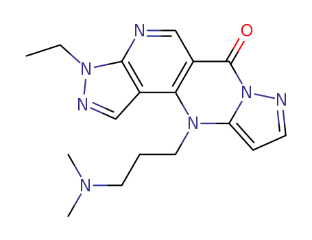 3-Ethyl-3,11-dihydro-11-[(dimethylamino)propyl]-6H-pyrazolo-[1,5-a]pyrazolo[4',3':5,6]pyrido[4,3-d]pyrimidine-6-one