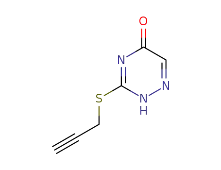 Molecular Structure of 90997-75-4 (1,2,4-Triazin-5(2H)-one, 3-(2-propynylthio)-)
