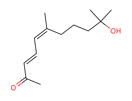 Molecular Structure of 16789-27-8 ((3E,5Z)-10-Hydroxy-6,10-dimethyl-undeca-3,5-dien-2-one)