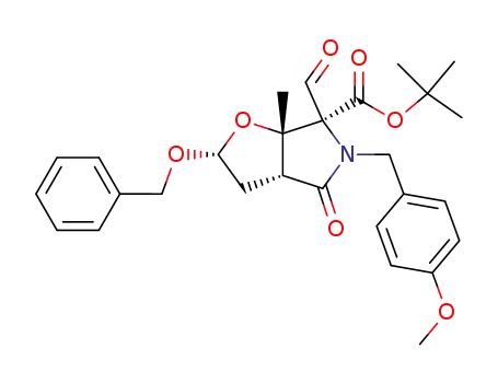 (2R,3aR,6S,6aS)-2-Benzyloxy-6-formyl-5-(4-methoxy-benzyl)-6a-methyl-4-oxo-hexahydro-furo[2,3-c]pyrrole-6-carboxylic acid tert-butyl ester