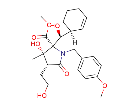 D-Proline,
2-[(S)-(1S)-2-cyclohexen-1-ylhydroxymethyl]-3-hydroxy-4-(2-hydroxyethyl
)-1-[(4-methoxyphenyl)methyl]-3-methyl-5-oxo-, methyl ester, (3S,4R)-