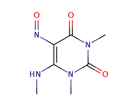 Molecular Structure of 5770-10-5 (2,4(1H,3H)-Pyrimidinedione, 1,3-dimethyl-6-(methylamino)-5-nitroso-)