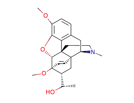Molecular Structure of 16180-14-6 ((<i>S</i>)-1-(4,5α-epoxy-3,6-dimethoxy-17-methyl-6α,14α-etheno-morphinan-7α-yl)-ethanol)