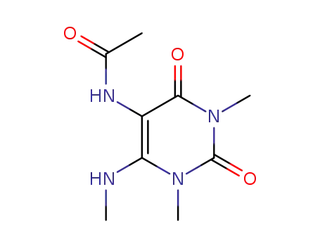 Molecular Structure of 104509-81-1 (Uracil,  5-acetamido-1,3-dimethyl-6-methylamino-  (6CI))