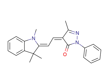Molecular Structure of 5190-63-6 (4-[(1,3-dihydro-1,3,3-trimethyl-2H-indol-2-ylidene)ethylidene]-2,4-dihydro-5-methyl-2-phenyl-3H-pyrazol-3-one)