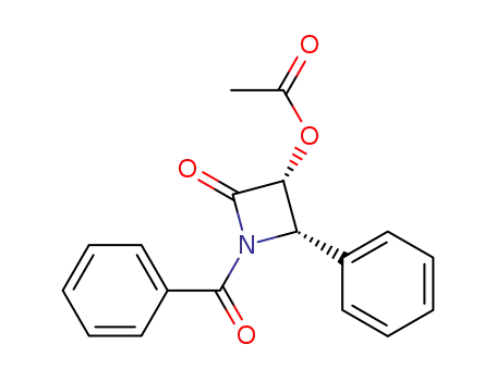Molecular Structure of 146924-93-8 ((3R,4S)-1-Benzoyl-3-acetoxy-4-phenyl-2-azetidinone)