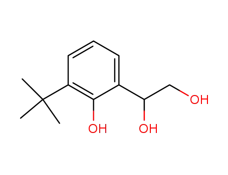 Molecular Structure of 61072-60-4 (6-t-Butyl-2(1,2-dihydroxyethyl)-phenol)