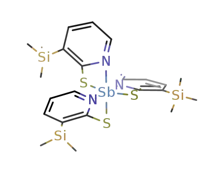 Molecular Structure of 137091-88-4 (tris{(3-trimethylsilyl)pyridine-2-thiolato}antimony(III))