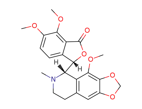 Molecular Structure of 6035-40-1 ((3R)-6,7-dimethoxy-3-[(5S)-4-methoxy-6-methyl-5,6,7,8-tetrahydro[1,3]dioxolo[4,5-g]isoquinolin-5-yl]-2-benzofuran-1(3H)-one)