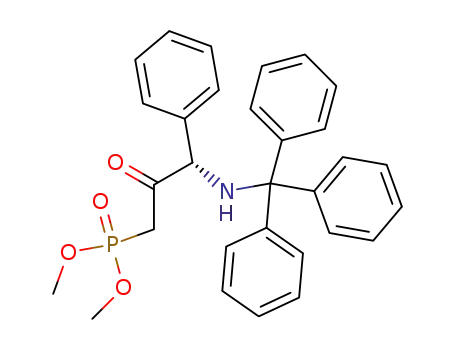Molecular Structure of 647852-02-6 (Phosphonic acid,
[(3S)-2-oxo-3-phenyl-3-[(triphenylmethyl)amino]propyl]-, dimethyl ester)