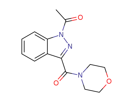 Molecular Structure of 186966-03-0 (1-(3-(morpholine-4-carbonyl)-1H-indazol-1-yl)ethanone)