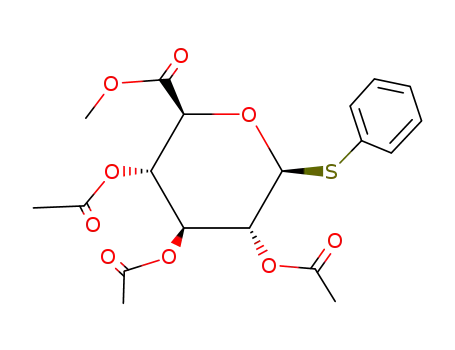 Molecular Structure of 62812-42-4 (.beta.-D-Glucopyranosiduronic acid, phenyl 1-thio-, methyl ester, triacetate)