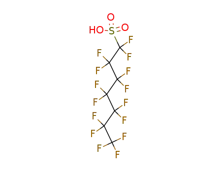 Molecular Structure of 375-92-8 (1,1,2,2,3,3,4,4,5,5,6,6,7,7,7-pentadecafluoroheptane-1-sulphonic acid)