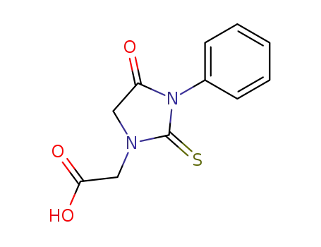 Molecular Structure of 62609-86-3 (4-Oxo-3-phenyl-2-thioxoimidazolidine-1-acetic acid)
