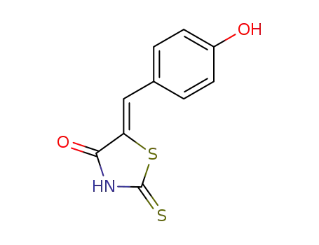 Molecular Structure of 81154-14-5 (4-Thiazolidinone, 5-[(4-hydroxyphenyl)methylene]-2-thioxo-, (5Z)-)