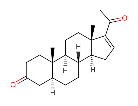 Molecular Structure of 13164-11-9 (5α-H-pregn-16-ene-3,20-dione)