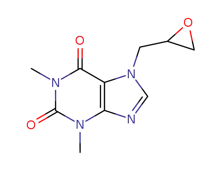 Molecular Structure of 23146-07-8 (1,3-DIMETHYL-7-(OXIRAN-2-YLMETHYL)-2,3,6,7-TETRAHYDRO-1H-PURINE-2,6-DIONE)