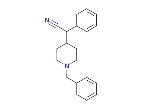Molecular Structure of 7254-21-9 (1-Benzyl-4-(ALPHA-cyanobenzyl)-piperidine)