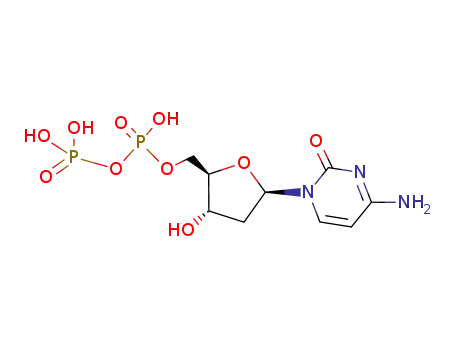 Molecular Structure of 800-73-7 ([[5-(4-amino-2-oxo-pyrimidin-1-yl)-3-hydroxy-oxolan-2-yl]methoxy-hydroxy-phosphoryl]oxyphosphonic acid)