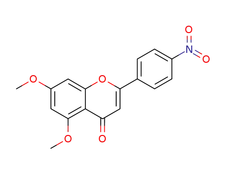 Molecular Structure of 836608-01-6 (4H-1-Benzopyran-4-one, 5,7-dimethoxy-2-(4-nitrophenyl)-)